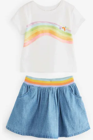 Next Girls Pure Cotton T-shirt with Skirt