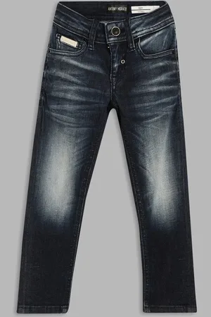 Antony Morato Boys Blue Tapered Fit Mildly Distressed Heavy Fade Jeans