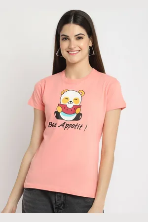 Corsica Women Regular Fit Graphic Printed Round Neck Cotton T-shirt