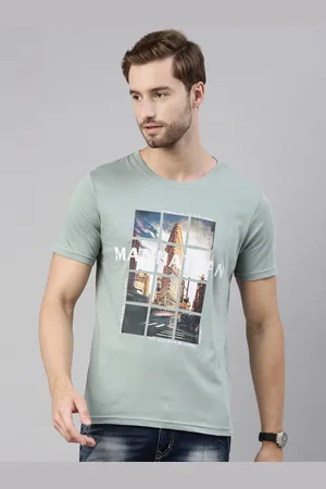 Joven Men Green Printed Pure Cotton T-Shirt