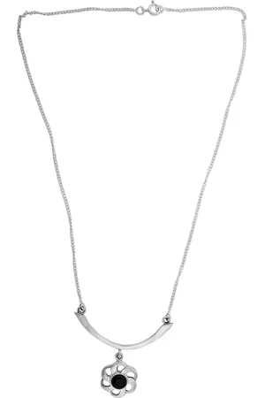 Exotic India Black-Onyx Stoned Sterling Silver Necklace