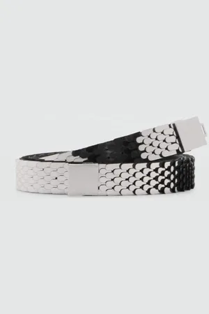MANGO Women Textured Slim Belt