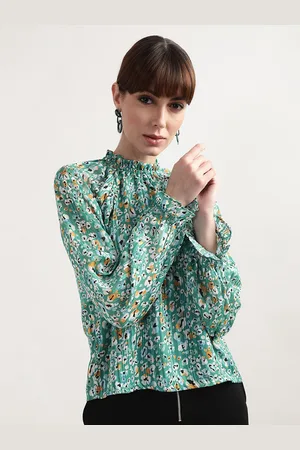 CENTRESTAGE Women Green Printed Top