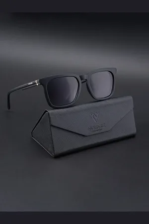 VOYAGE Unisex Black Lens & Black Wayfarer Sunglasses with Polarised Lens