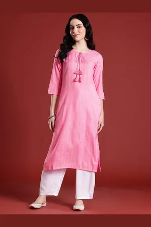 Anouk Woven Design Tie-Up Neck Kurta
