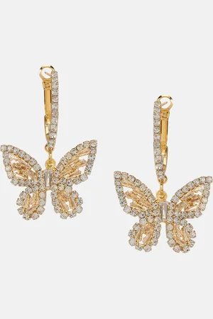 Kazo Classic Rhinestone Studded Hoop Earrings