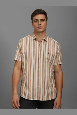 Louis Philippe Men Spread Collar Vertical Striped Cotton Casual Shirt
