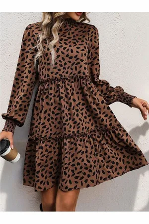 HERE&NOW Animal Print Fit & Flare Mini Dress