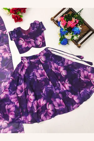 BAESD Girls Printed Tie and Dye Ready to Wear Lehenga & Blouse With Dupatta