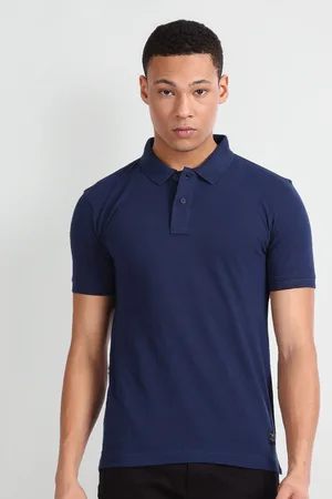 Flying Machine Polo Collar Pure Cotton Regular Fit T-shirt