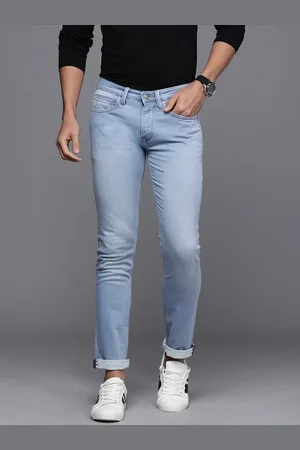 Louis Philippe Men Blue Slim Fit Low-Rise Light Fade Stretchable Jeans