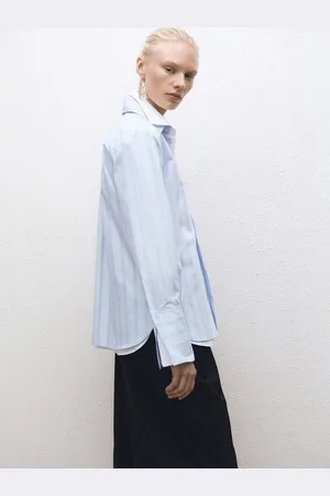 MANGO Striped Pure Cotton Poplin Shirt
