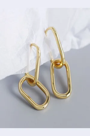 AQUASTREET 14K Gold Plated Lightweight Drop Hoop Earrings