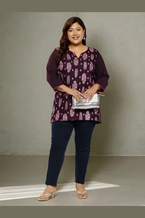 Sztori Plus Size Ethnic Motifs Printed Kurti