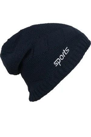 iSWEVEN Unisex Navy Blue Wool Beanie