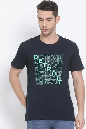 Club York Men Navy Blue Printed Round Neck T-shirt