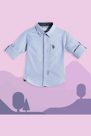 Ralph Lauren U S Polo Assn Kids Boys Blue Pure Cotton Casual Shirt