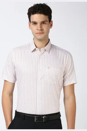 Peter England Men Spread Collar Geometric Printed Cotton Formal Shirt