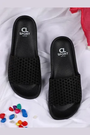 Carlton London Women Black Textured Sliders