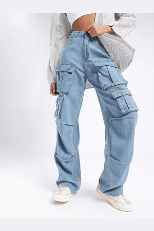 DressBerry Women Street Cool Relaxed Fit Cargo Style Jeans