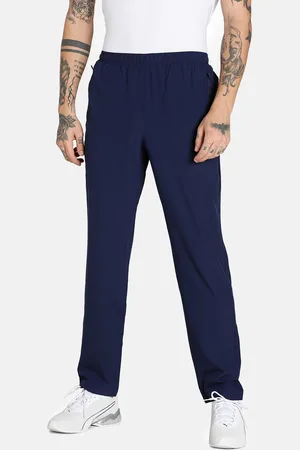 PUMA Men Navy Blue Woven Training Pants Slip On Solid Sports Pants