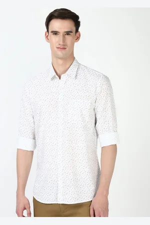 Peter England Men Spread Collar Floral Printed Cotton Slim Fit Casual Shirt
