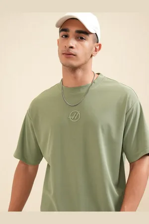 Highlander Men Solid Round Neck Relaxed Fit T-Shirt