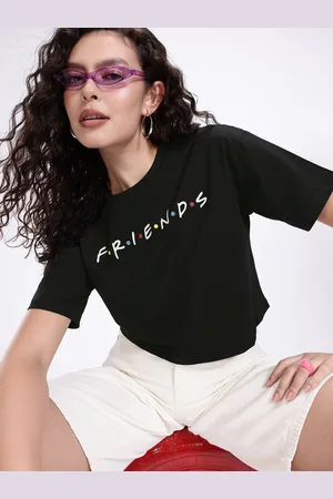 Kook N Keech Friends Typography Printed Crop Top