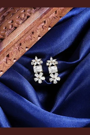 HOT AND BOLD Gold-Plated Zircon Studded Classic Studs Earrings