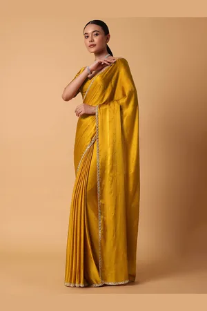 KALKI Fashion Embellished Beads & Stones Satin Saree