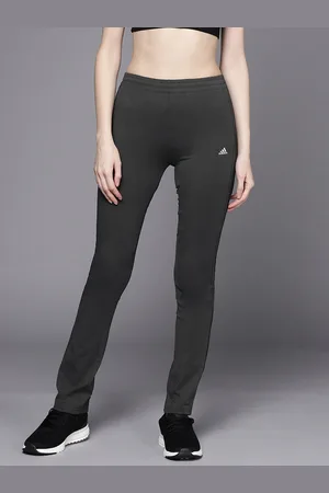 adidas Women Charcoal Solid 3S Yoga Track Pants