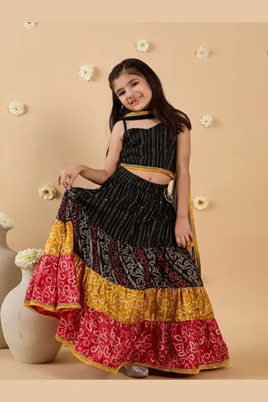 pspeaches Girls Printed Ready to Wear Lehenga & Blouse With Dupatta