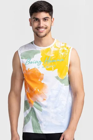 Being Human Abstract Printed Sleeveless Gym T-shirt