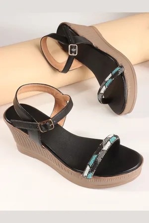 DressBerry Women Wedge Sandals with Buckles