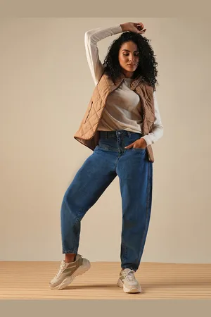 Globus Light Fade & Shade Clean Look High-Rise Barrel Fit Jeans