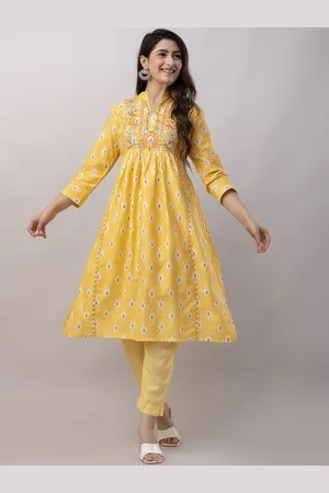 Kalini Ethnic Motifs Printed Thread Work Pure Silk Kurta with Trouser & Dupatta