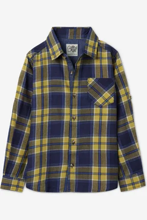 The Souled Store Boys Tartan Checks Opaque Checked Casual Shirt