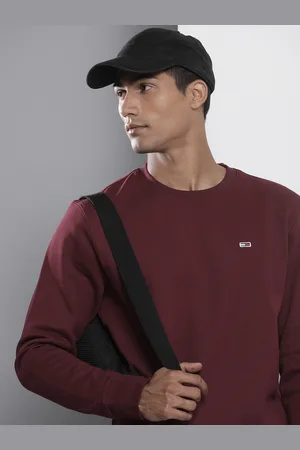 Tommy Hilfiger Men Maroon Solid Sweatshirt