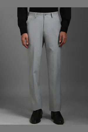 Louis Philippe Men Textured Regular Fit Mid-Rise Formal Trousers
