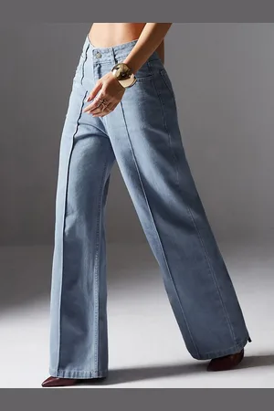 Miss Chase Women Straight Fit High-Rise Heavy Fade Stretchable Jeans