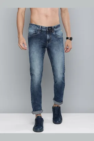 Flying Machine Men Blue Jackson Skinny Fit Low-Rise Heavy Fade Stretchable Jeans