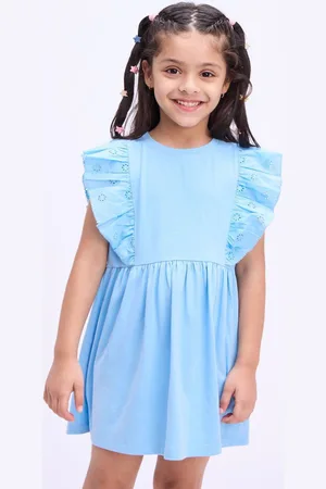 Bombay High Girls Flutter Sleeve Fit & Flare Dress