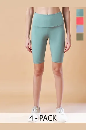 Color Capital Women Pack Of 4 High Rise Antimicrobial Above-Knee Gym Tights
