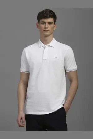 Louis Philippe Men Solid Polo Collar Cotton Slim Fit T-shirt