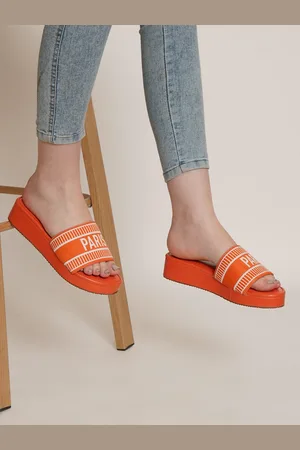 HASTEN Printed Open Toe Flatform Heels