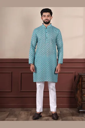 Koshin Paisley Printed Mandarin Collar Straight Kurta