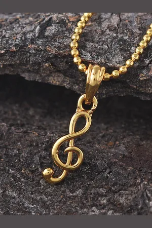Tistabene Women Gold-Plated Music Note Pendant