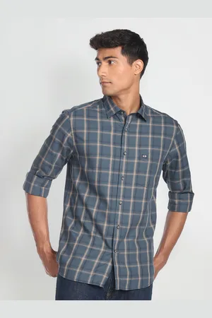 Arrow Pure Cotton Slim Fit Checked Casual Shirt