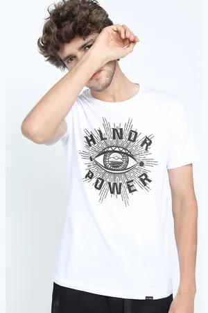 Highlander Men White Printed Slim Fit T-shirt