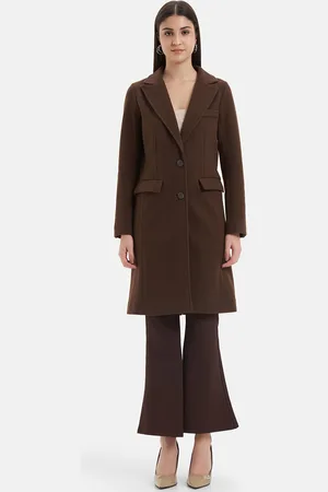 Kazo Single-Breasted Notched-Lapel Collar Overcoat